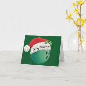 Bowlingbal Ontwerp Kerstkaart Kaart (Gele Bloem)
