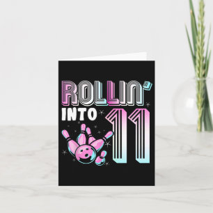 Bowlingbal Rol naar 11 Bowling 11e Verjaardag Kind Kaart