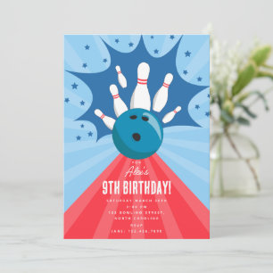 Bowlingbal Sla Lekker Aan Verjaardag Blauw Rood Kaart