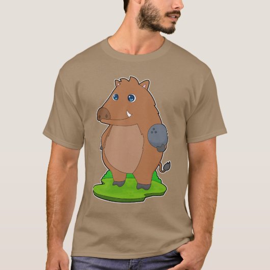 Bowlingbal voor everzwijn Bowling T-shirt (Voorkant)
