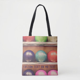 Bowlingballen gepersonaliseerd kleurrijk draagtas