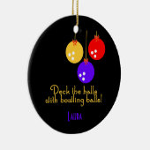 BowlingChick gepersonaliseerde versiering Keramisch Ornament (Rechts)