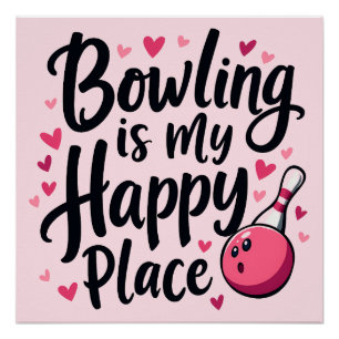 Bowlingliefhebber Schattig Retro Esthetisch Sporto Perfect Poster