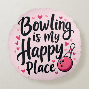 Bowlingliefhebber Schattig Retro Esthetisch Sporto Rond Kussen