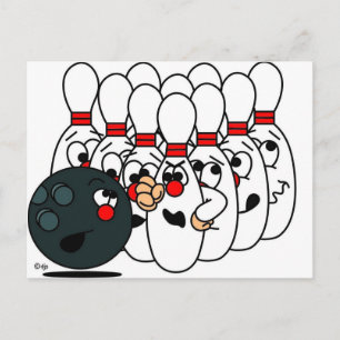 Bowlingpinnen Briefkaart