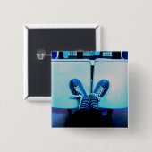 bowlingschoenen vierkante button 5,1 cm (Voorkant /achterkant)