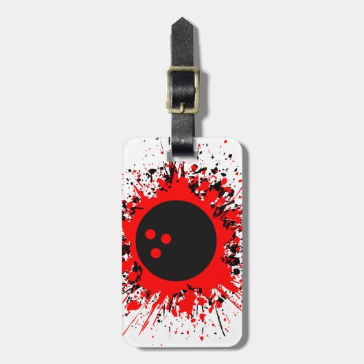 bowlingsplatten bagagelabel (Voorkant verticaal)