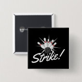 bowlingstaking! vierkante button 5,1 cm (Voorkant /achterkant)