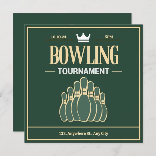 bowlingtoernooi kaart (Voorkant / Achterkant)