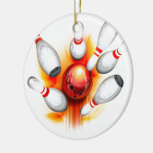 Bowlspel (bovenste uitzicht) keramisch ornament (Links)