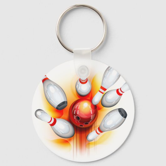 Bowlspel (bovenste uitzicht) sleutelhanger (Voorkant)