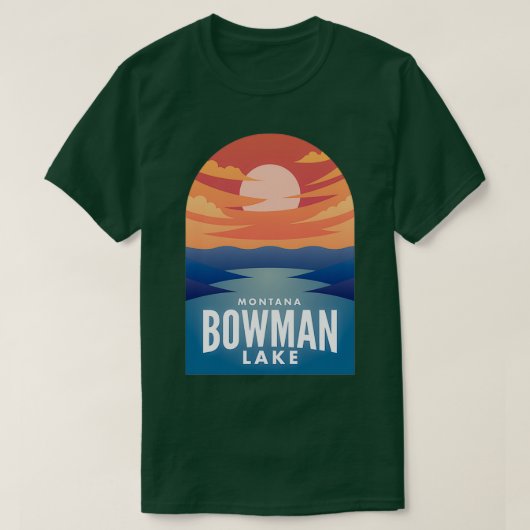 Bowman Lake MT Retro Sunset T-shirt (Design voorkant)