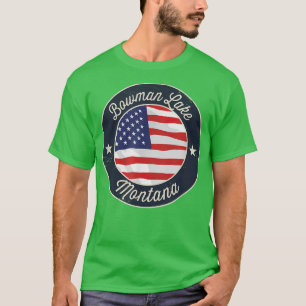 Bowman Lake - T-shirt Souvenir Patriotique Montana