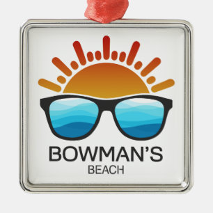 Bowman's Beach Florida Zonnebril Metalen Ornament