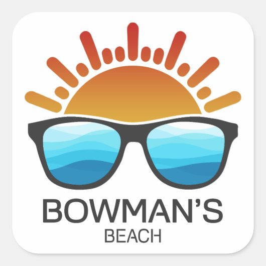 Bowman's Beach Florida zonnebril Vierkante Sticker (Voorkant)