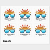 Bowman's Beach Florida zonnebril Vierkante Sticker (Vel)