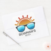 Bowman's Beach Florida zonnebril Vierkante Sticker (Envelop)