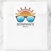 Bowman's Beach Florida zonnebril Vierkante Sticker (Tas)