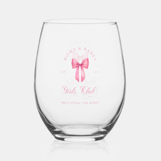 Bows and Babes Girls Club Bachelorette Wijnglas Zonder Voet