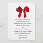 Bows and Diamonds Wedding Kaart (Voorkant / Achterkant)