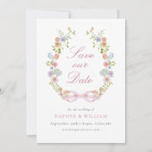 Bows and Wildflowers Save the Date Card (Devant)