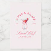 Bows & Babes Coquette Cherries Bachelorette Wijn Etiket (Enkel label)
