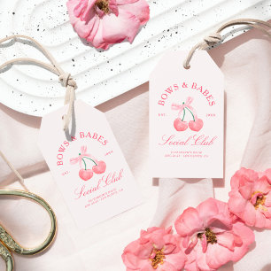 Bows & Babes Coquette Kersen Bachelorette Cadeaulabel