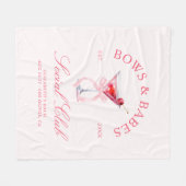 Bows & Babes Coquette Kersen Bachelorette Fleece Deken (Voorkant (Horizontaal))