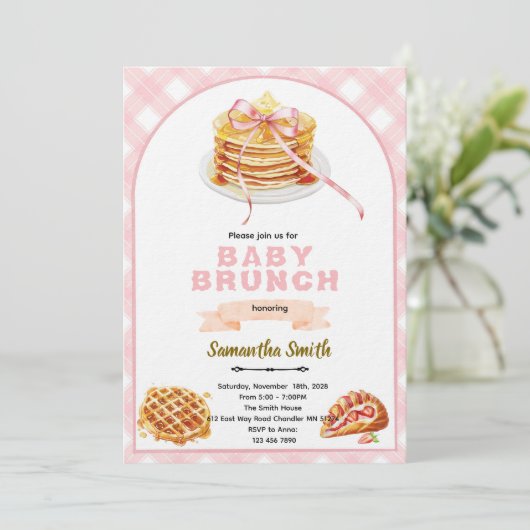 Bows Brunch Party Invitation (Debout devant)