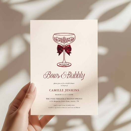 Bows & Bubbly Bridal Shower Invitation