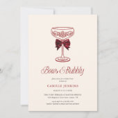 Bows & Bubbly Bridal Shower Invitation Kaart (Voorkant)