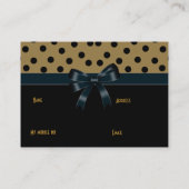 Bows cartes de visite Tan Black Spots (Dos)