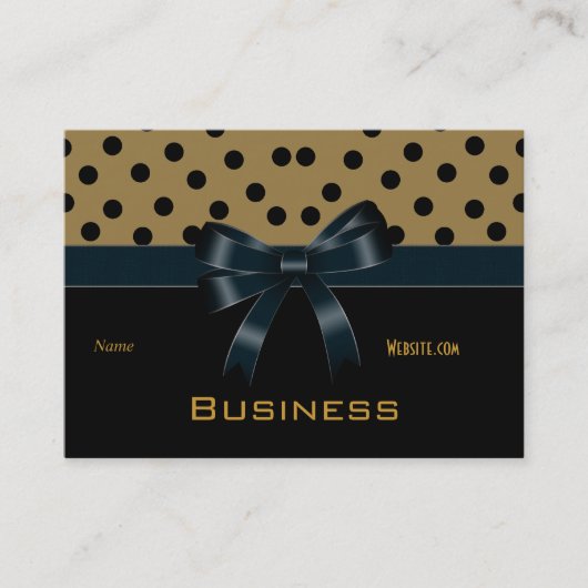 Bows cartes de visite Tan Black Spots (Devant)