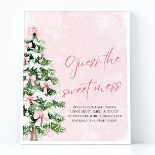 Bows Christmas Baby shower Guess The Sweet Mess be Poster