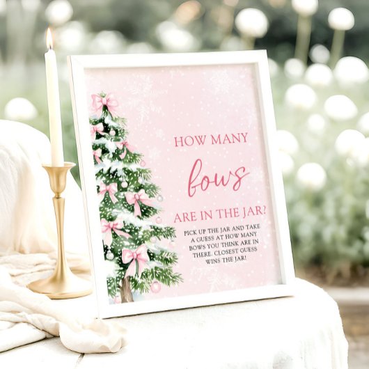 Bows Christmas Guess Hoeveel Bows Baby shower Poster