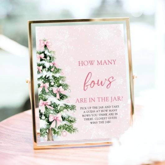 Bows Christmas Guess Hoeveel Bows Baby shower Poster