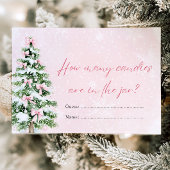 Bows Christmas Hoeveel Snoepjes Baby shower spel Kaart