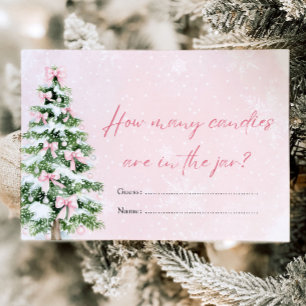 Bows Christmas Hoeveel Snoepjes Baby shower spel Kaart