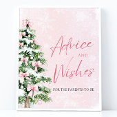 Bows Christmas Tree Baby shower Advies en wensen Poster