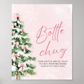 Bows Christmas Tree Baby shower Bottle Chug Sign Poster (Voorkant)