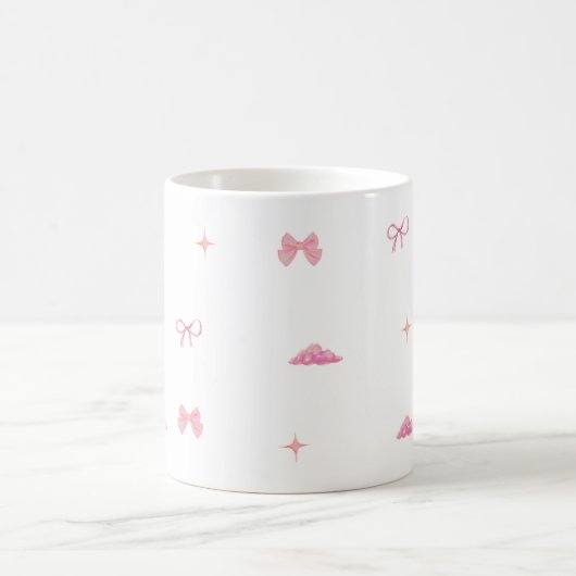 Bows et nuages rose pastel Mug esthétique (Centre)