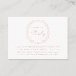 Bows & Flowers Boeken voor Baby Shower Insteekkaar Informatiekaartje