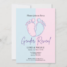 Bows Gender Reveal Party Baby shower Invitation