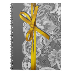 Bows Ribbon & Lace Planner grijs geel Notitieboek