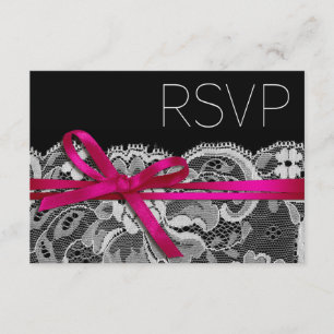 Bows Ribbon & Lace RSVP Black fuschia