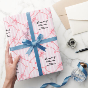 Bows & Wedding Vows Hand getrokken Elegante Coquet Cadeaupapier