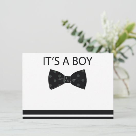 Bowtie Baby shower Uitnodiging (Staand voorkant)