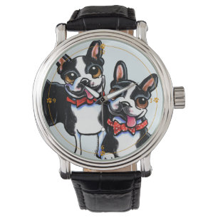 Bowtie Boston Terriers Custom Horloge