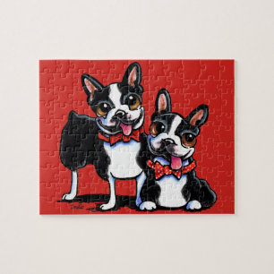 Bowtie Boston Terriers Off-Leash Art™ Legpuzzel