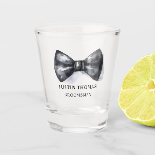 Bowtie Wedding Party Groomsman Gift Shot Glas (Voorkant)